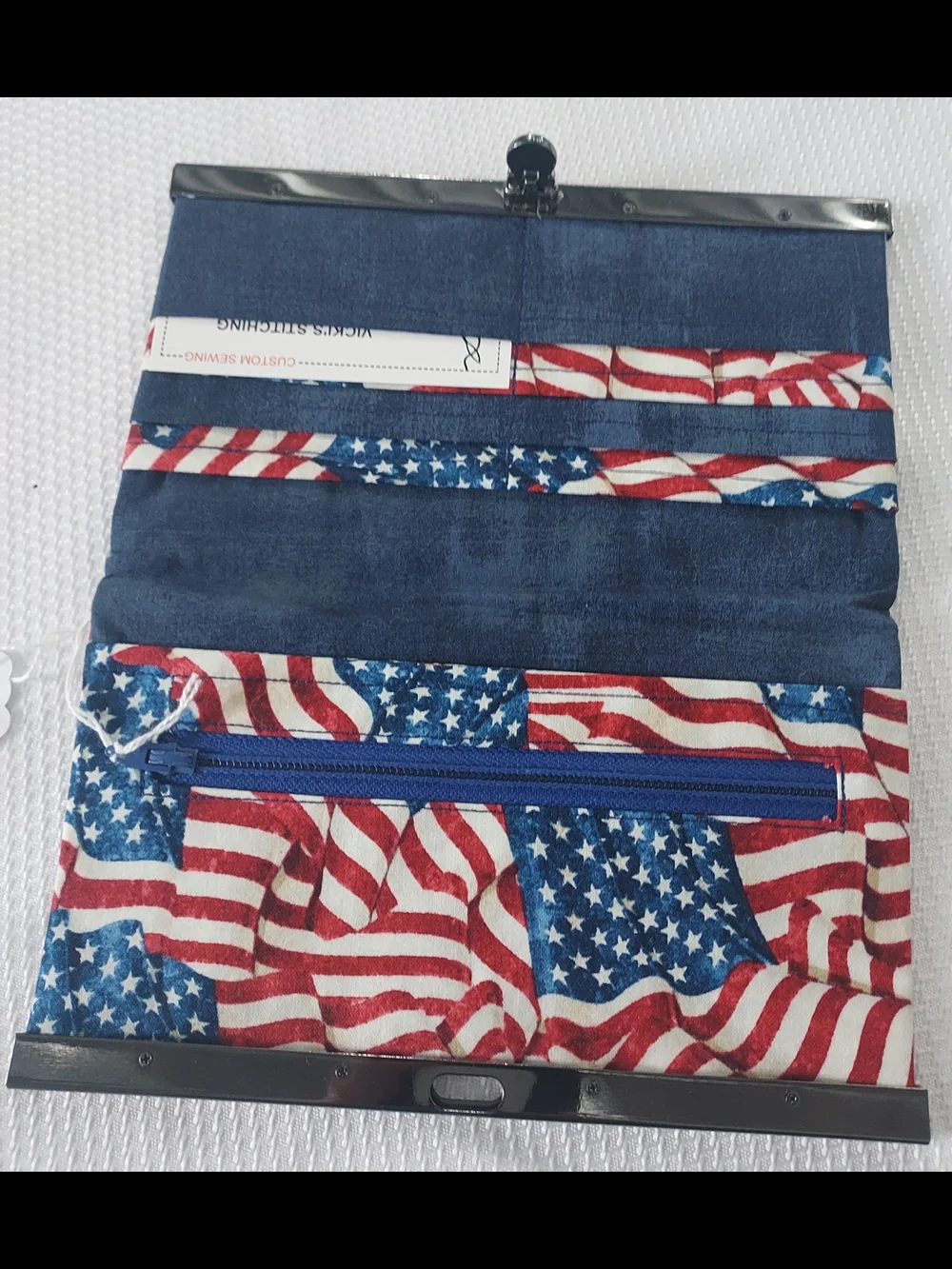 American Flag Print Clutch Wallet - Red, White & Blue ONE OF A KIND